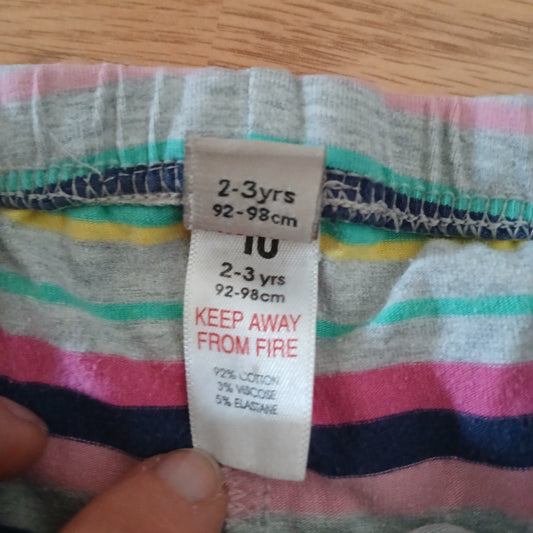 TU Stripy Leggings Age 2-3