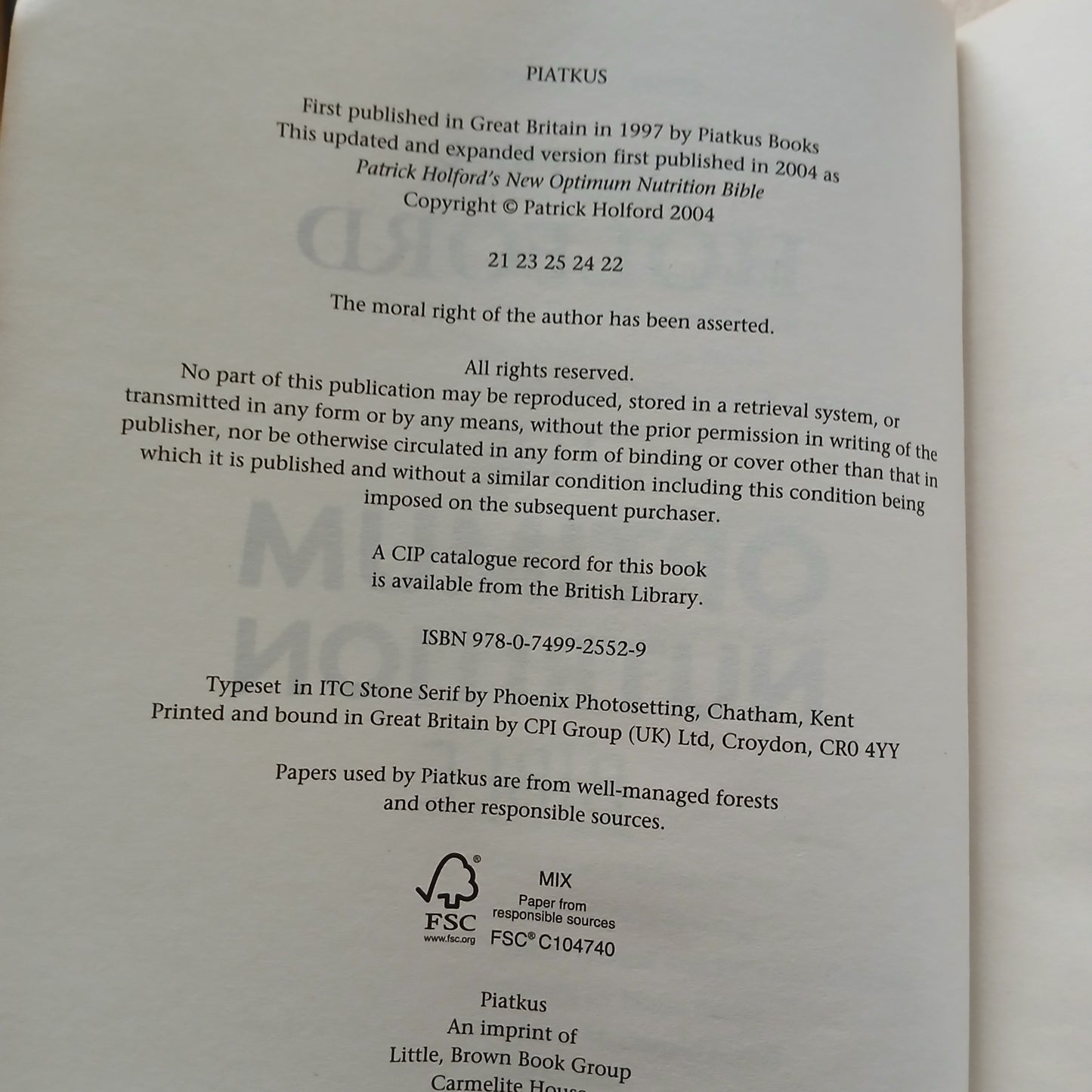 The Optimum Nutrition Bible by Patrick Holford - 2004