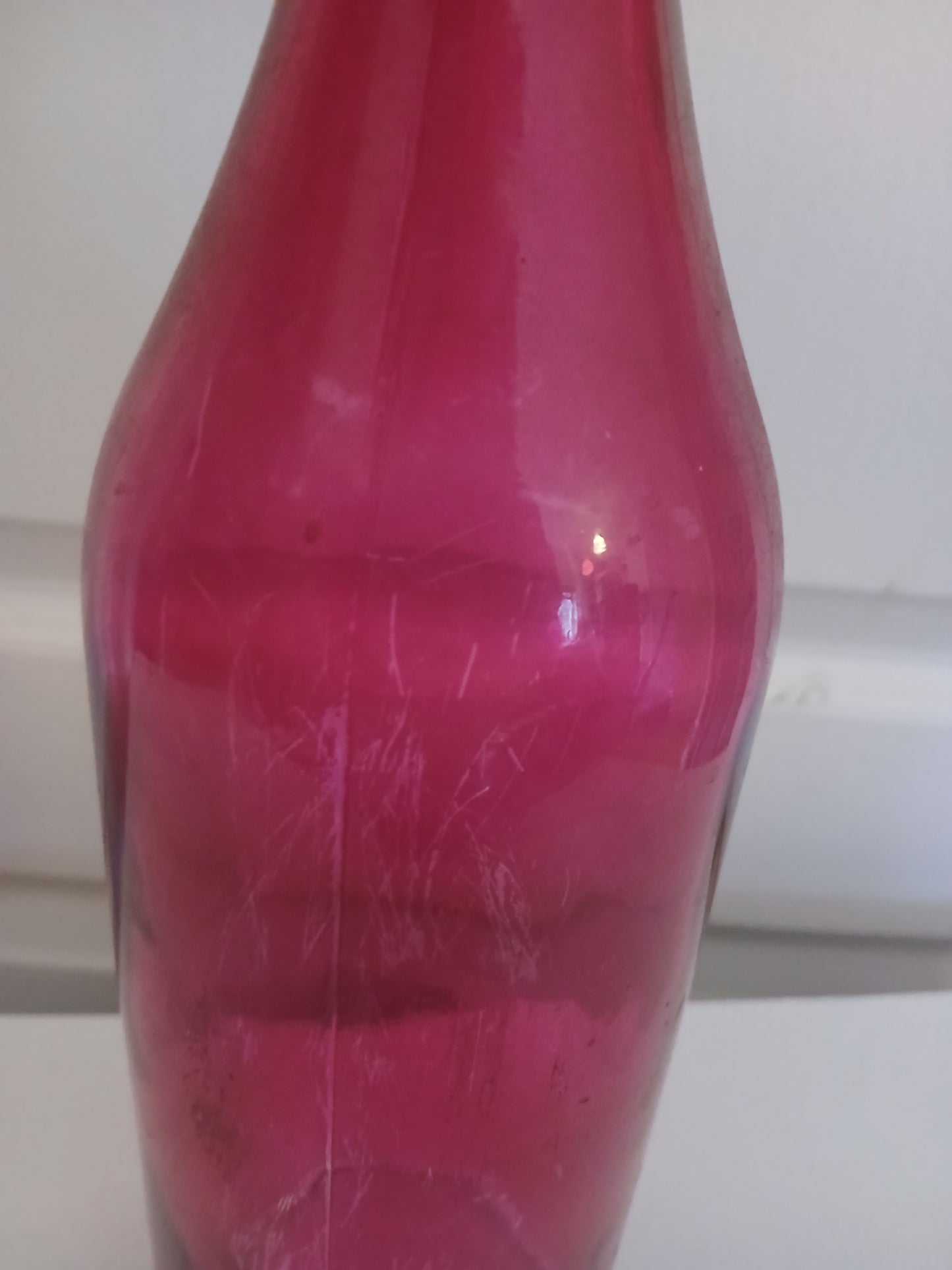 Pink Coloured Glass Bottle