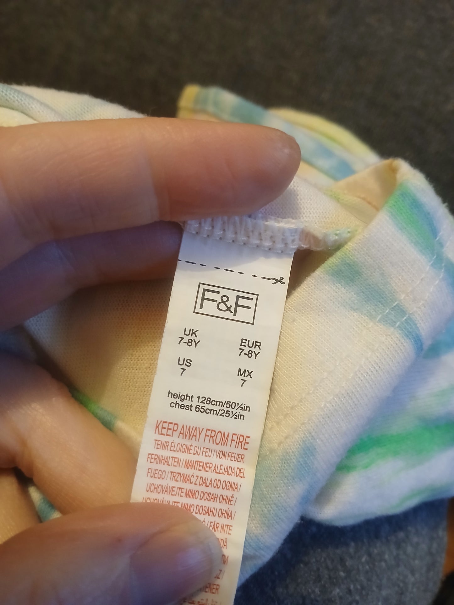 F&F Tie Dye Playsuit Age 7-8