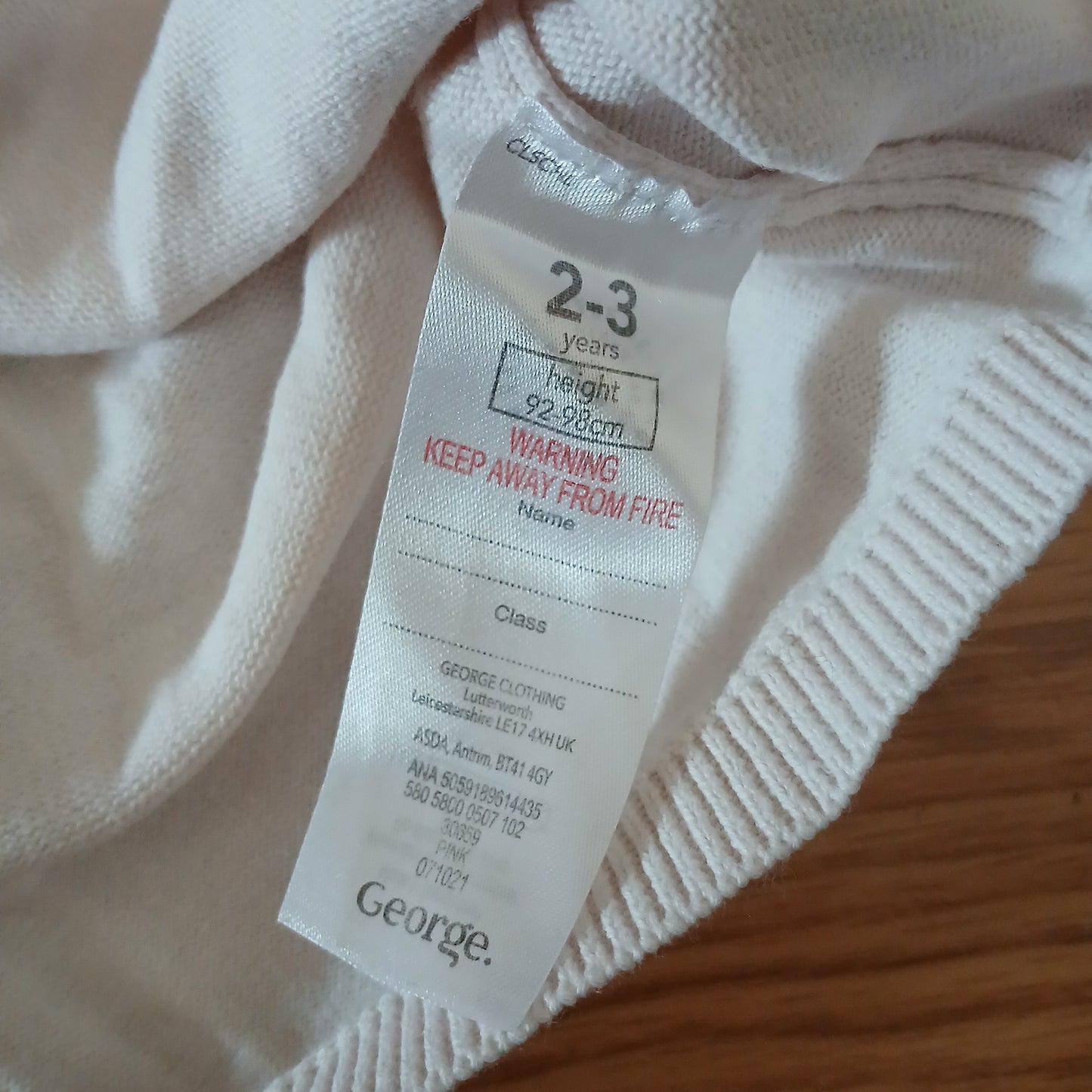 George White Cardigan Age 2-3