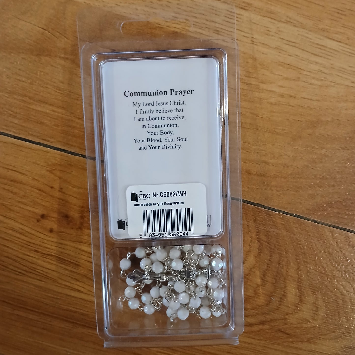 Communion Acrylic Rosary Beads Necklace