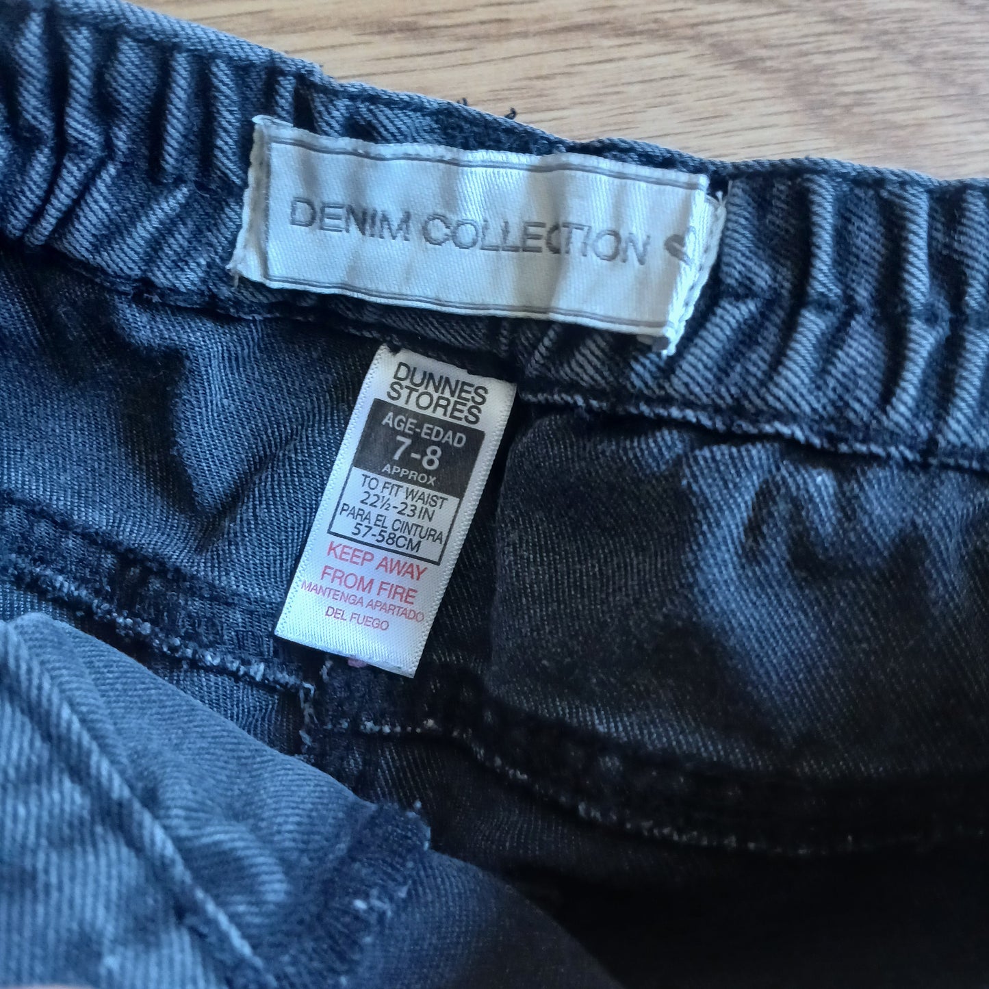 Dunnes Black Jeans Age 7-8