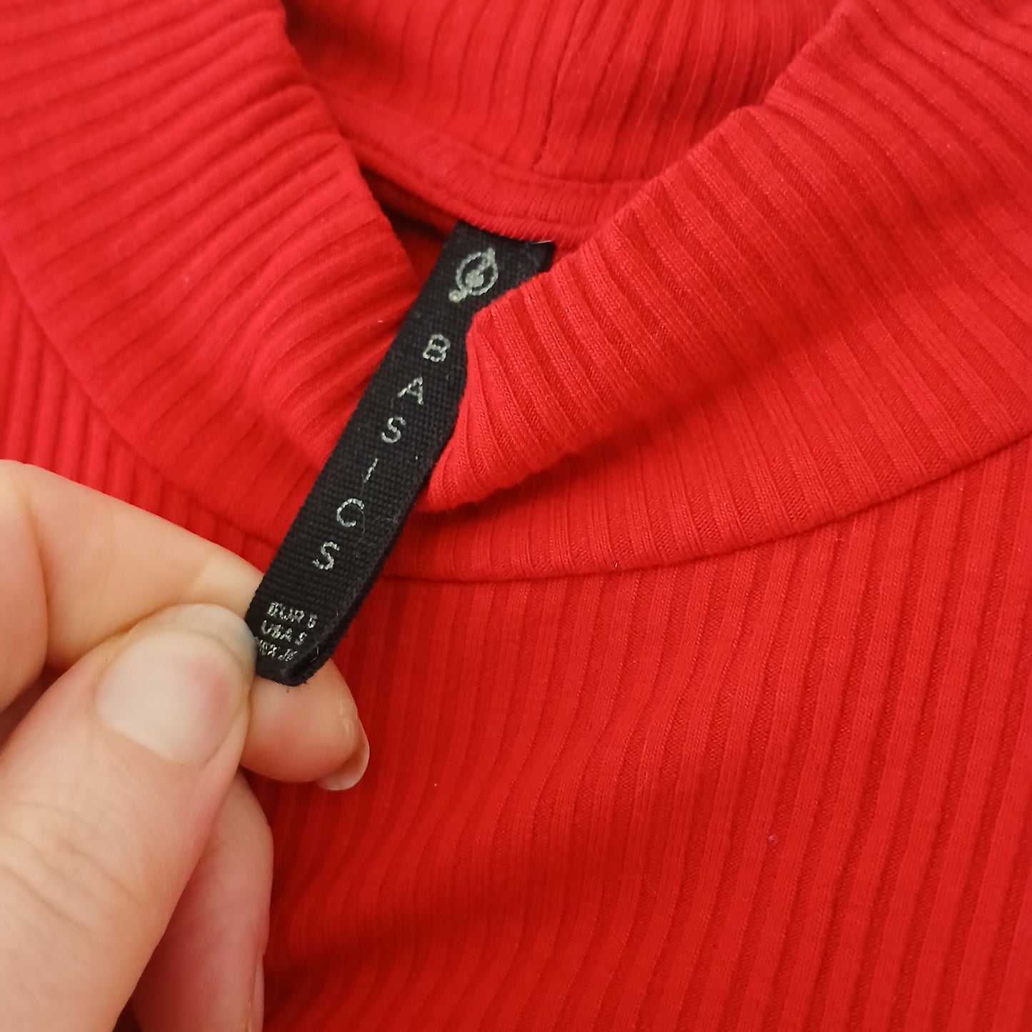 Basics Red Stretchy Jumper Top Size S