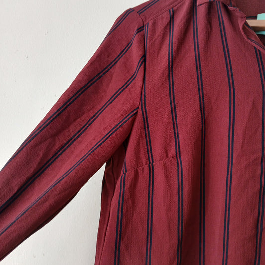 Divided H&M Red Striped Long Shirt Size 6