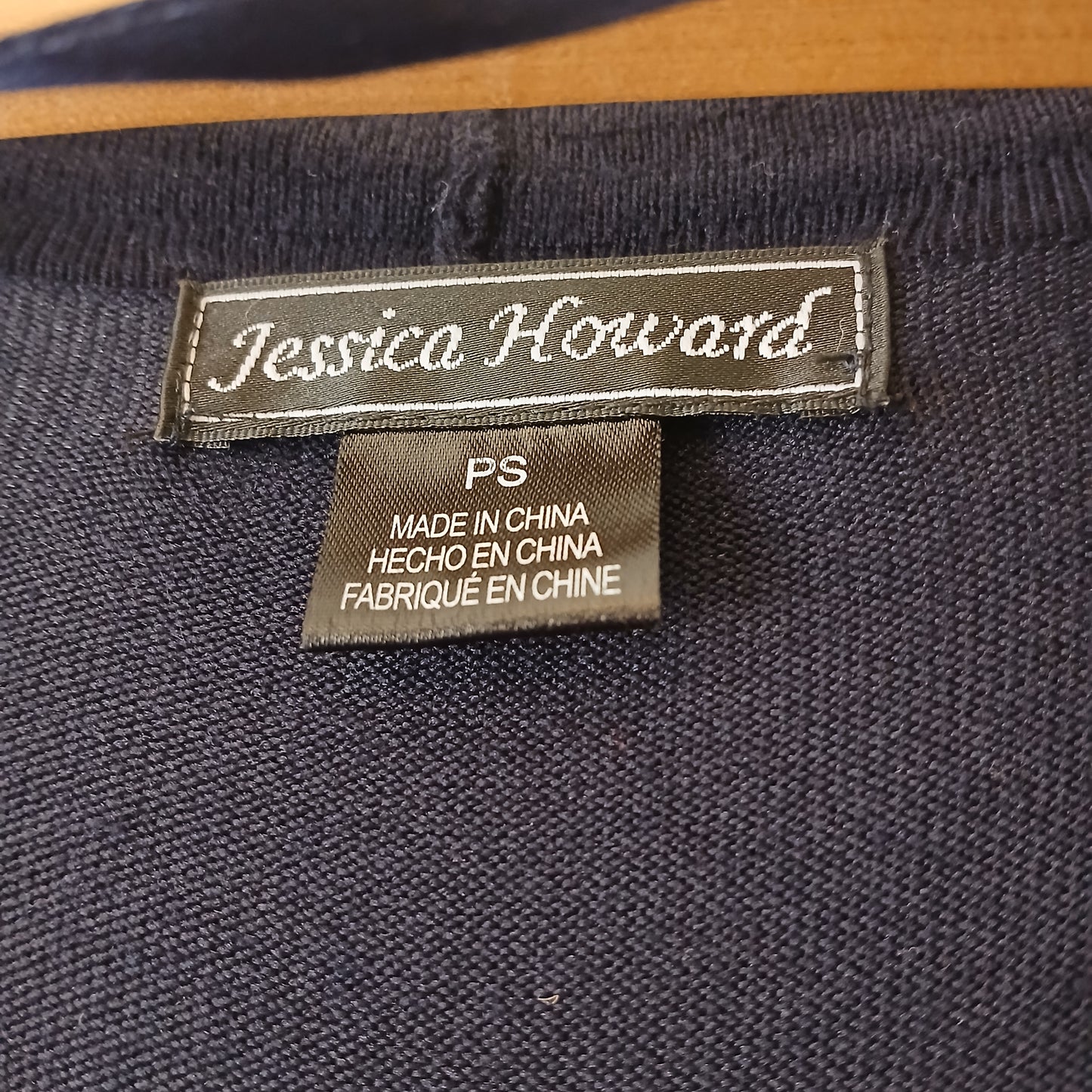 Jessica Howard Navy Cropped Cardigan Size Petite Small