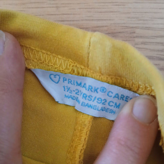 Primark/Penneys Yellow Leggings Age 18-24 months