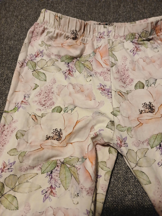 Lily Grey Floral Leggings Age 8