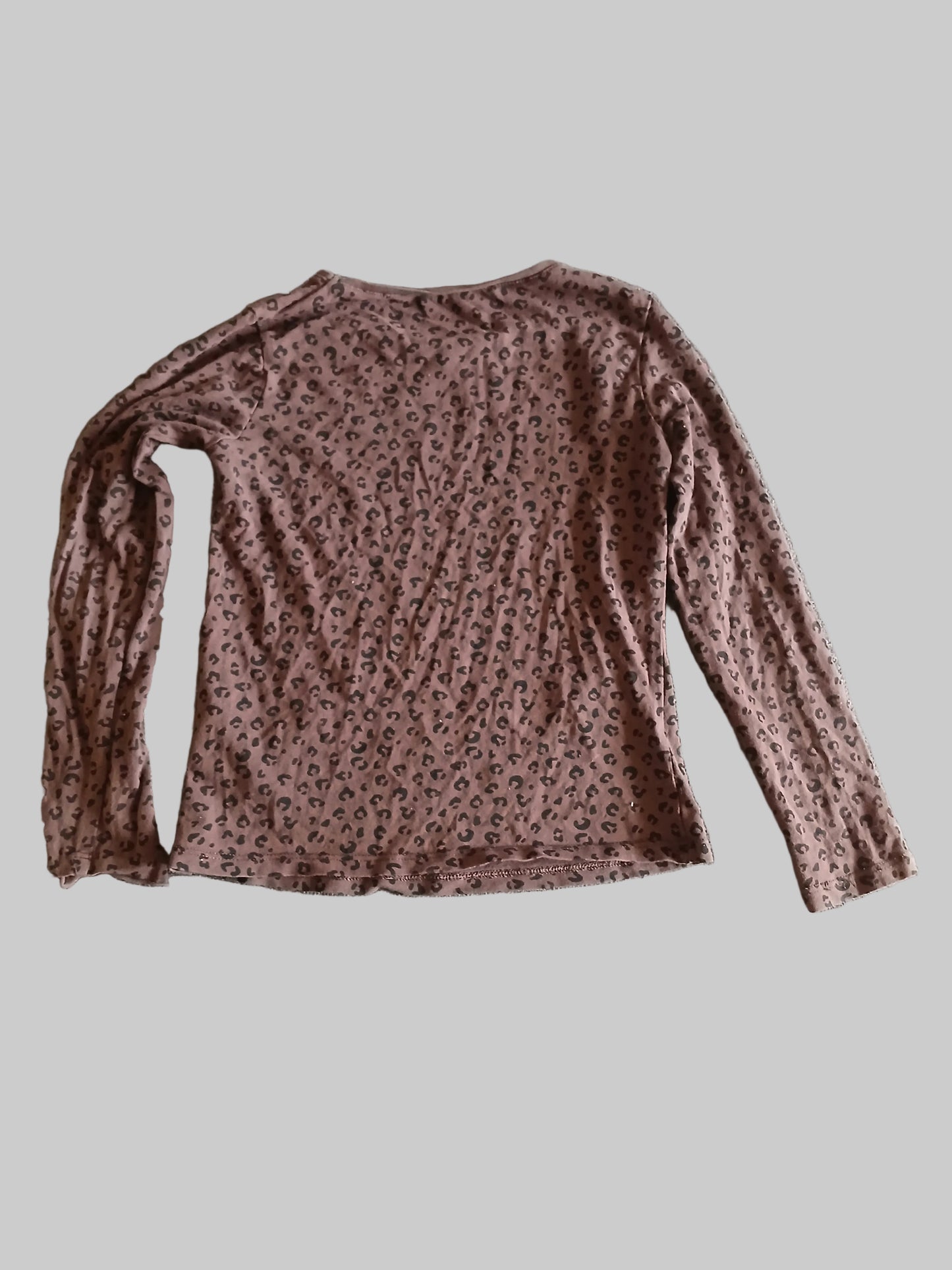 H&M Brown Leopard Print T-Shirt Age 6-8