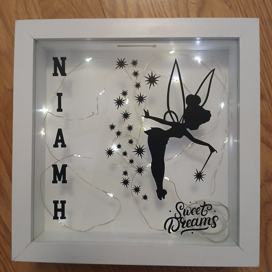 Personalised "Niamh" Box Frame with Fairy Lights