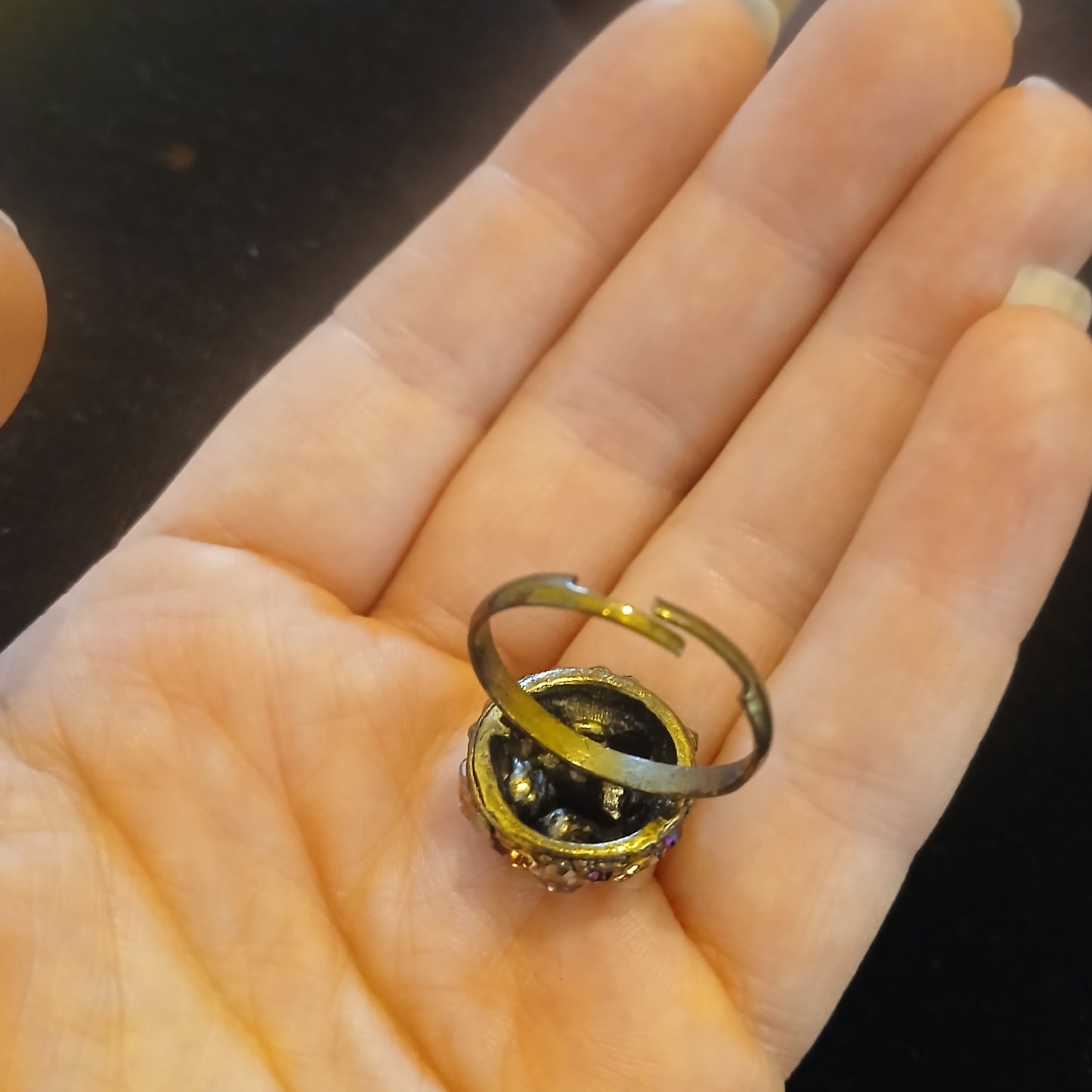 Adjustable Size Rhinestone Ring