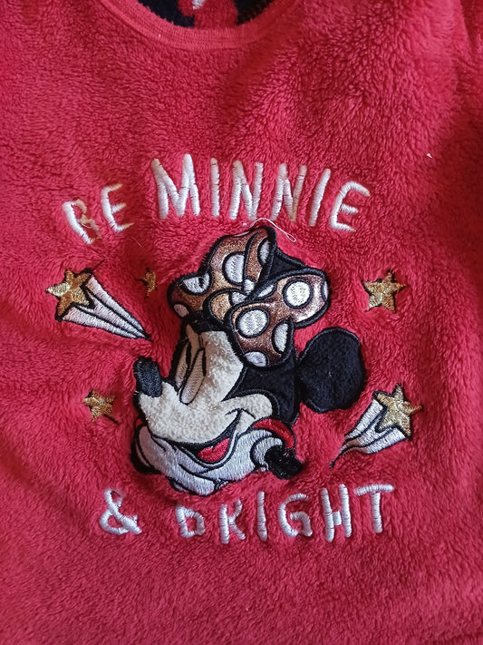 Disney Minnie Mouse Fleece Christmas Jumper/Pyjama Top Age 1.5-2