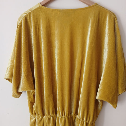 Capsule Velvet-Feel Mustard Yellow Top Size 16
