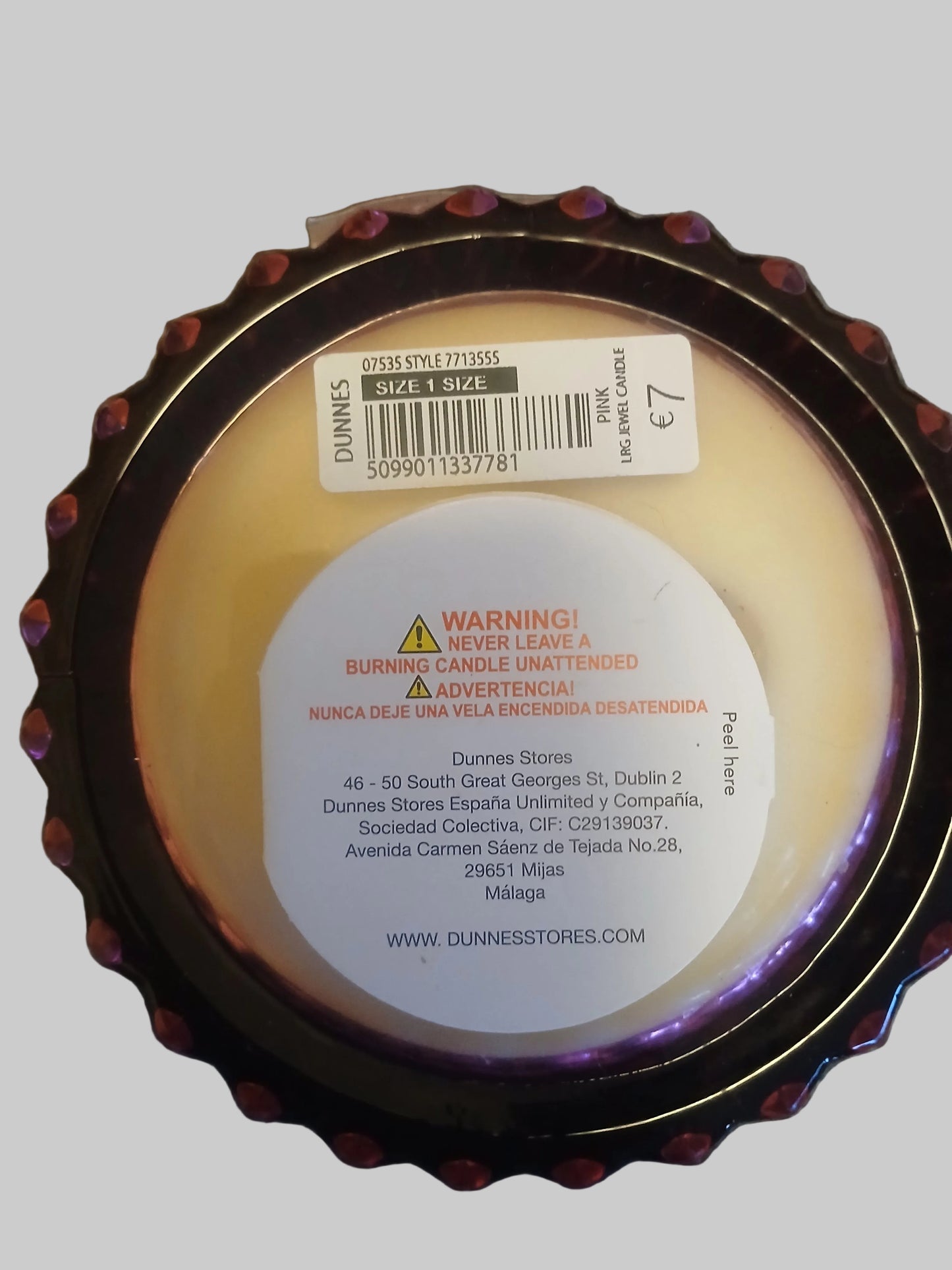 New Dunnes Pink Candle