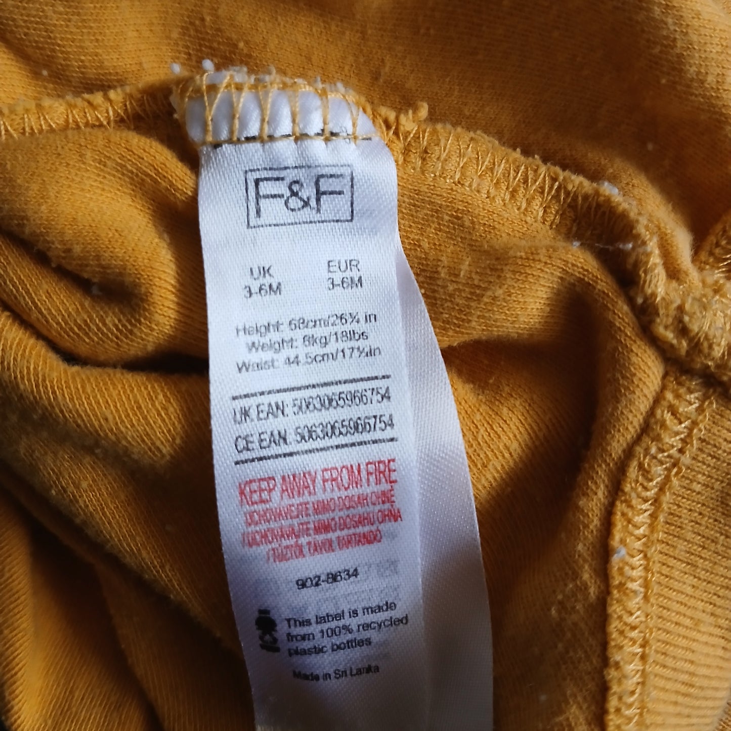 F&F Bodysuit Vest Age 3-6 months