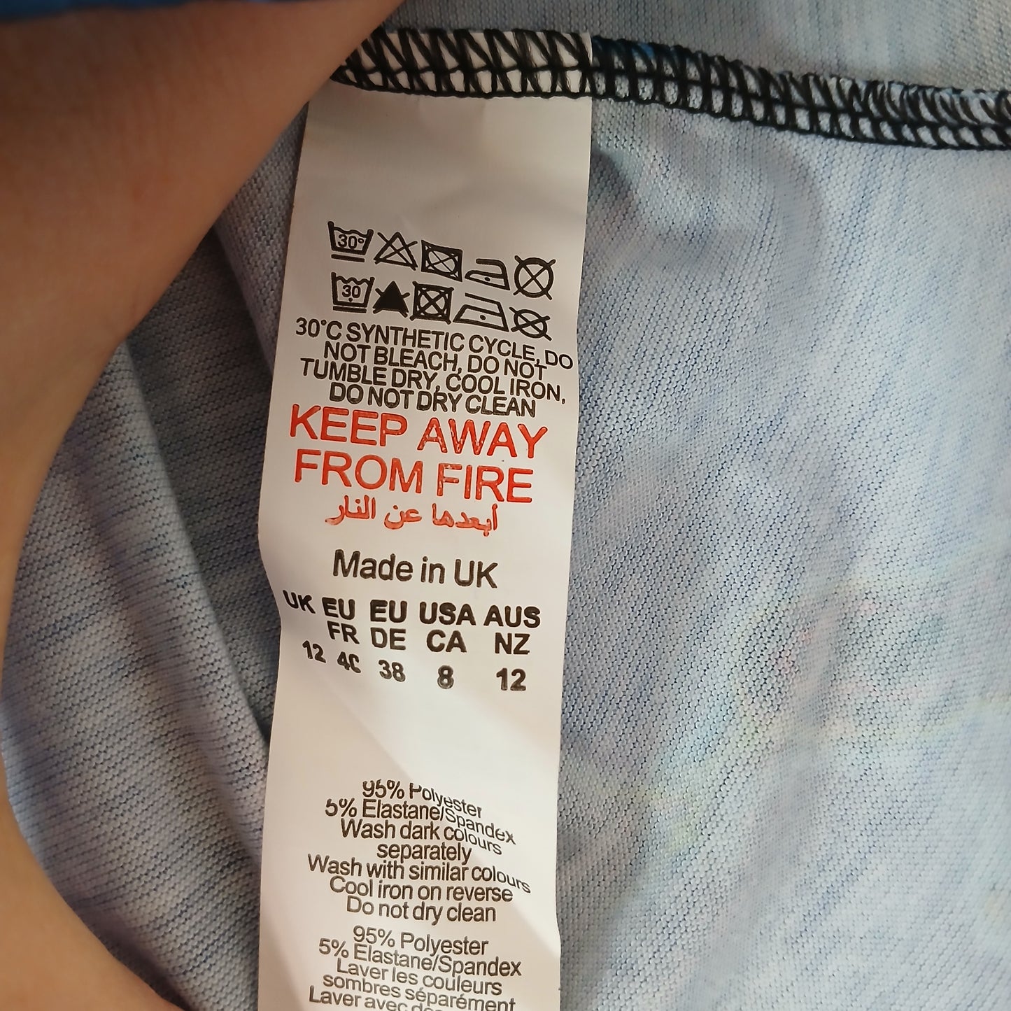 Pretty Little Thing Stretchy Blue Top Size 12