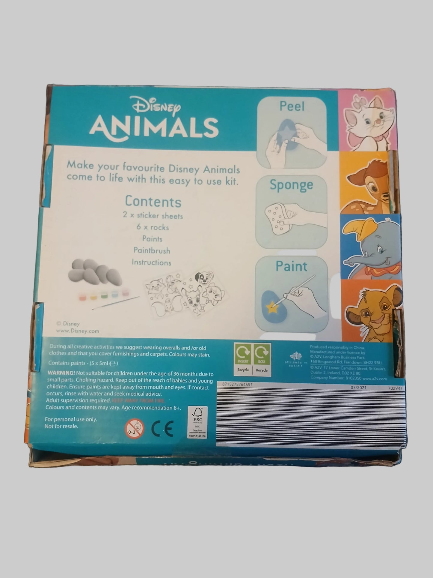 New - Disney Animals Rock Painting Kit