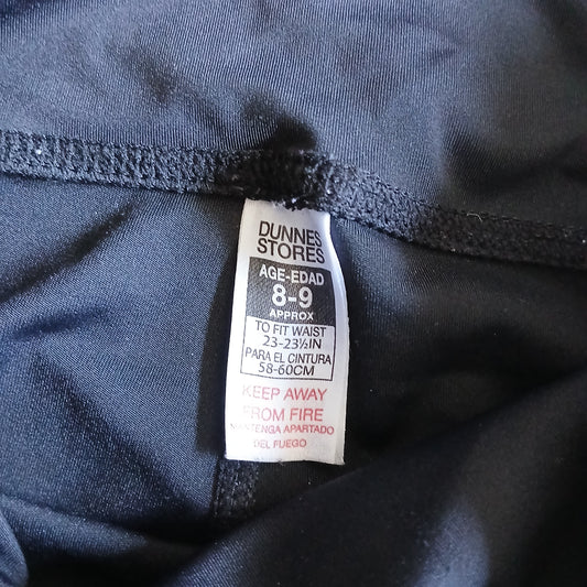 Dunnes Black Leggings Age 8-9