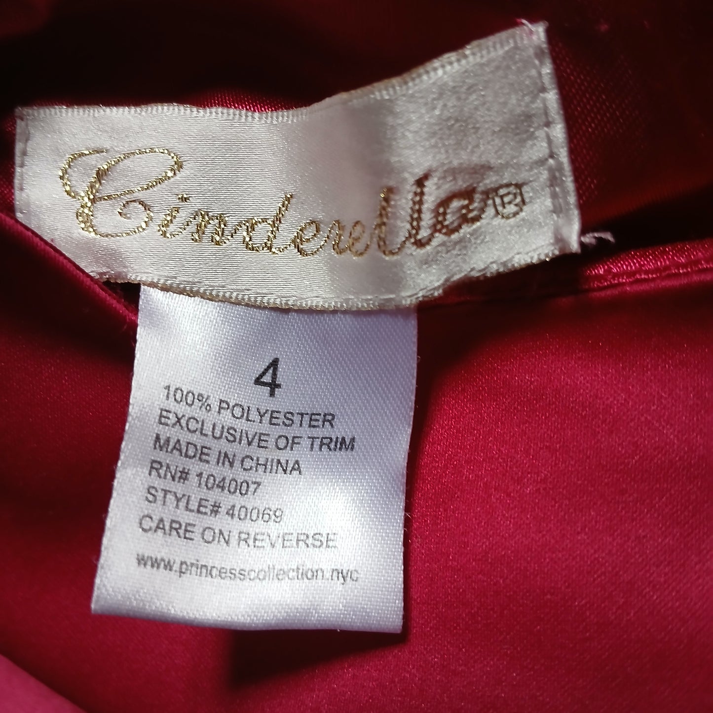 Cinderella Red Dress Age 4