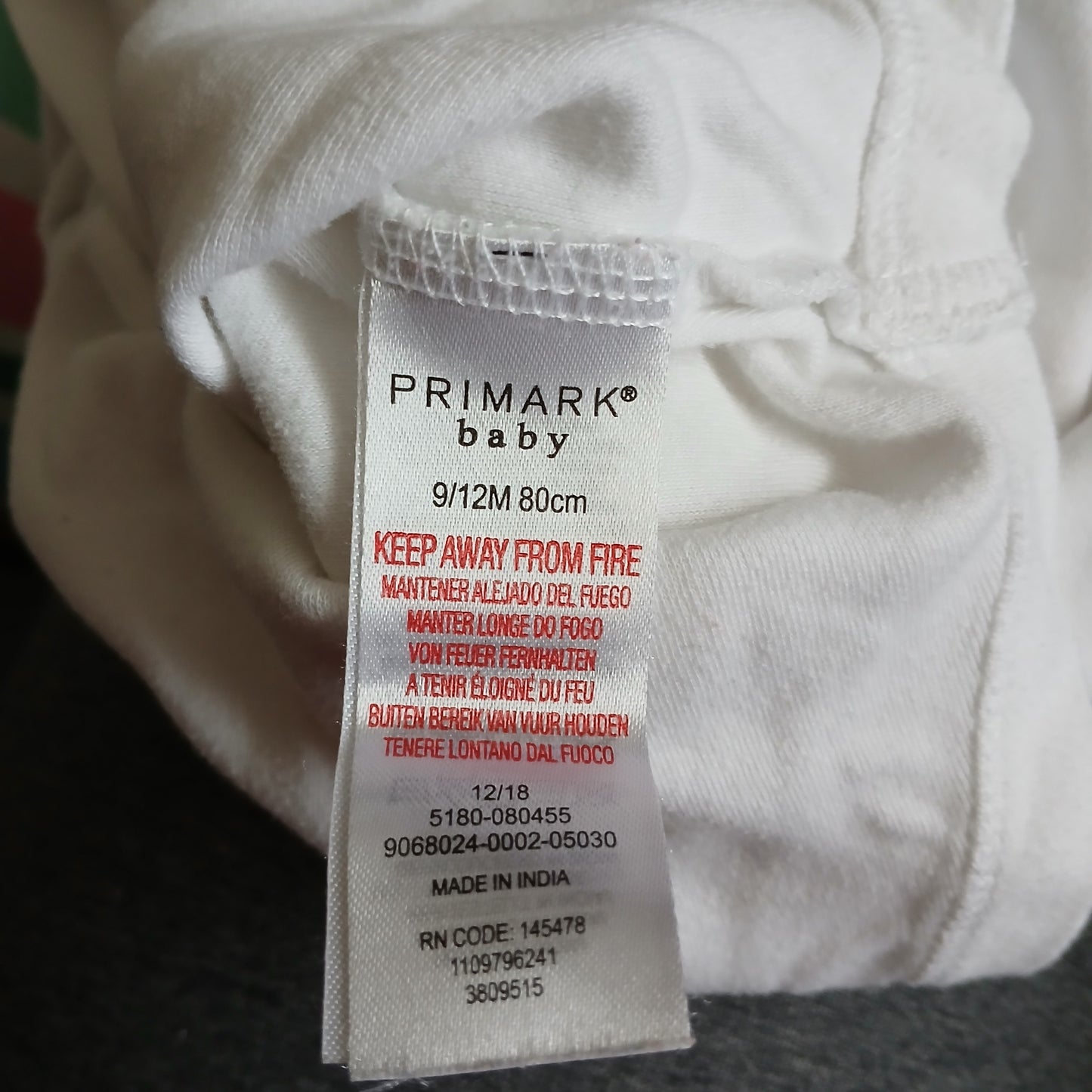 Primark Penneys Bodysuit Vest Age 9-12 months