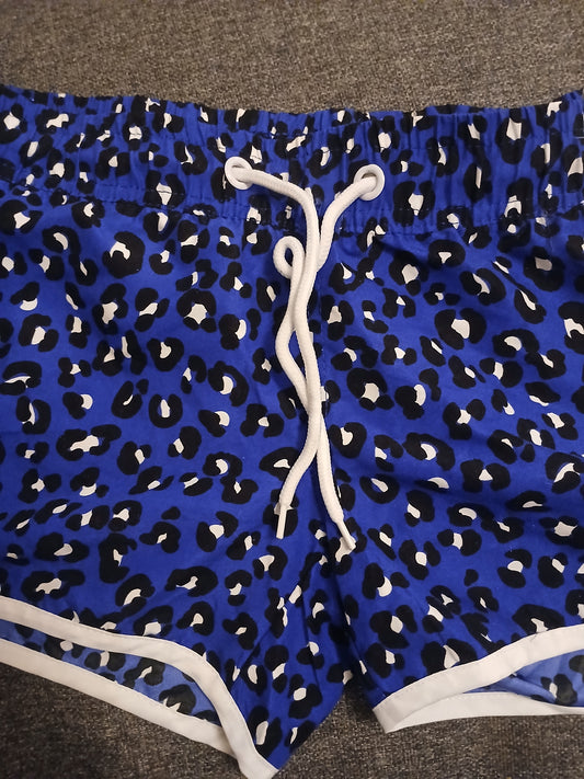 Brand New - Denim Co Blue Leopard Print Shorts Size 12