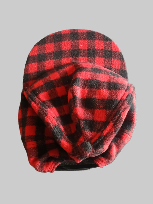 Red and Black Plaid Baseball Cap Hat