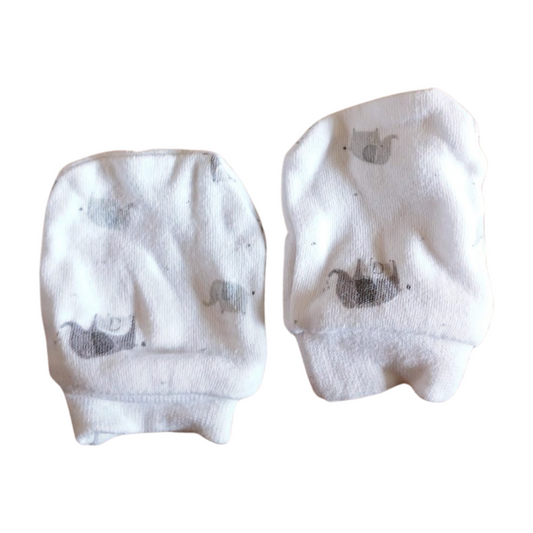 One Patterned Pair Baby Mittens Newborn