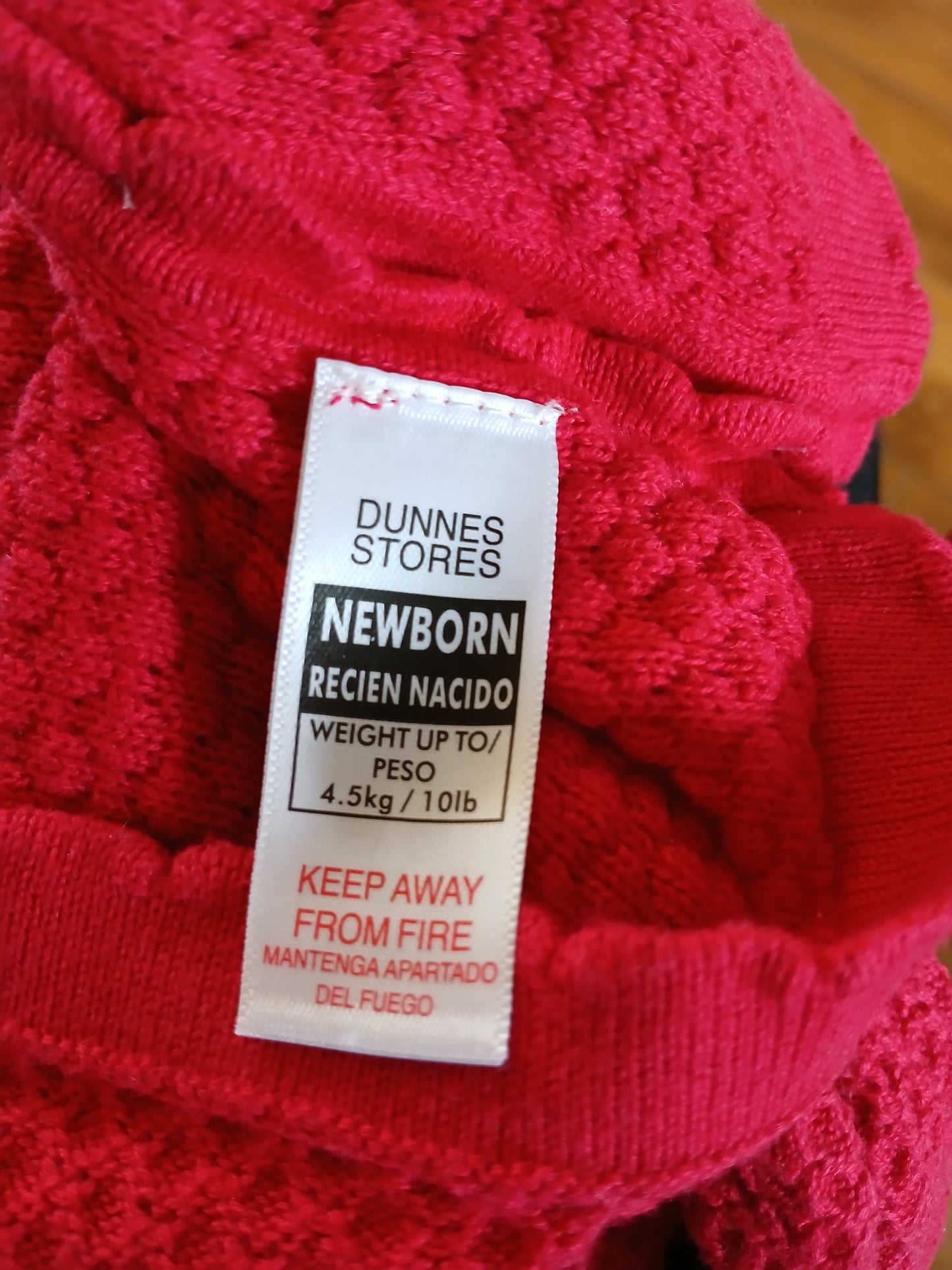 Dunnes Matching Red Top and Leggings Age Newborn