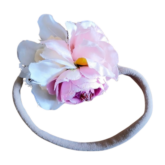 Baby Flower Headband Age 0-3 Months Approximately