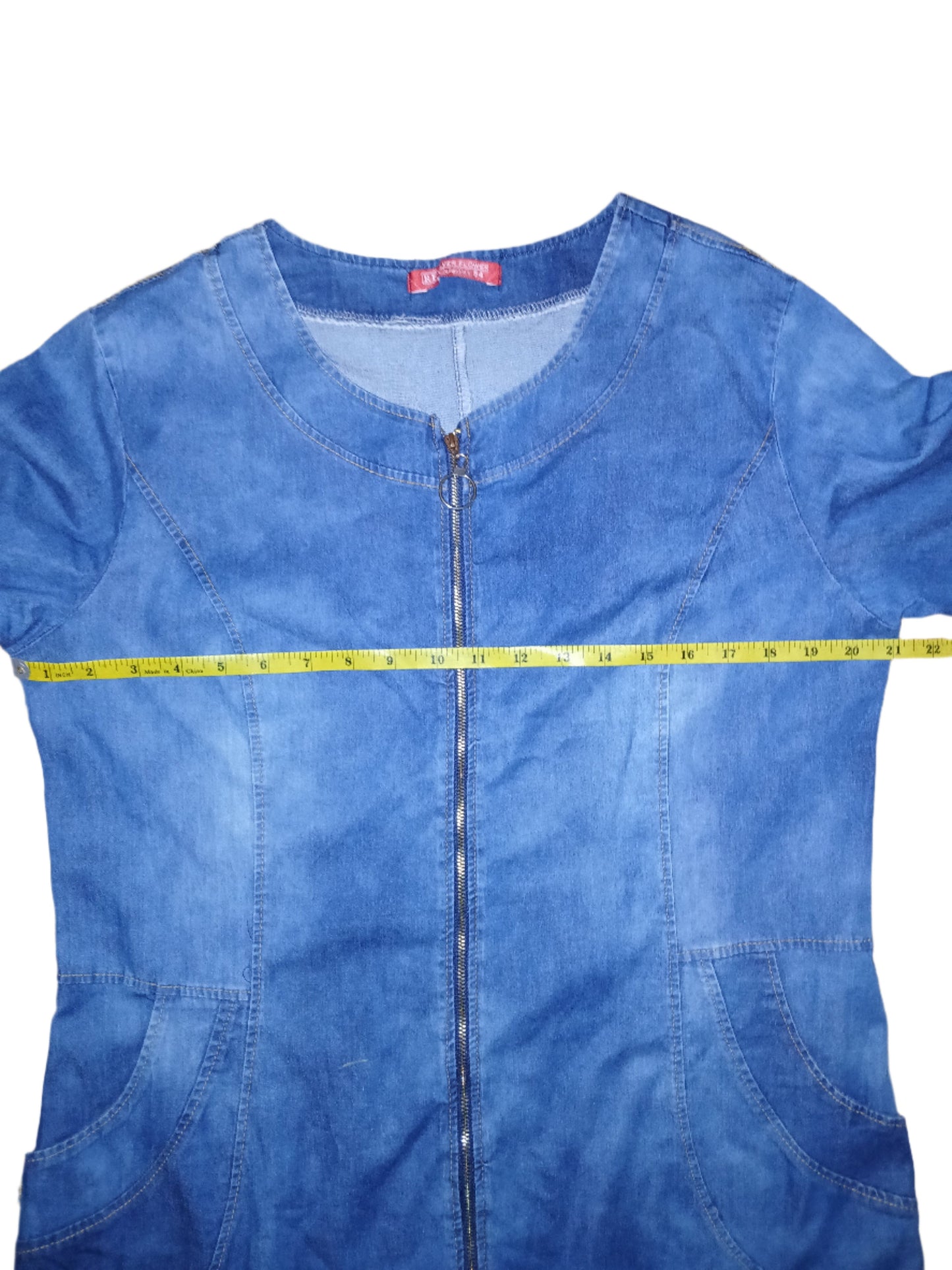 River Flower Collection Denim Dress Size L/XL