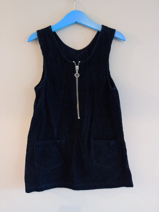 Dunnes Black Corduroy Pinafore Dress Age 6
