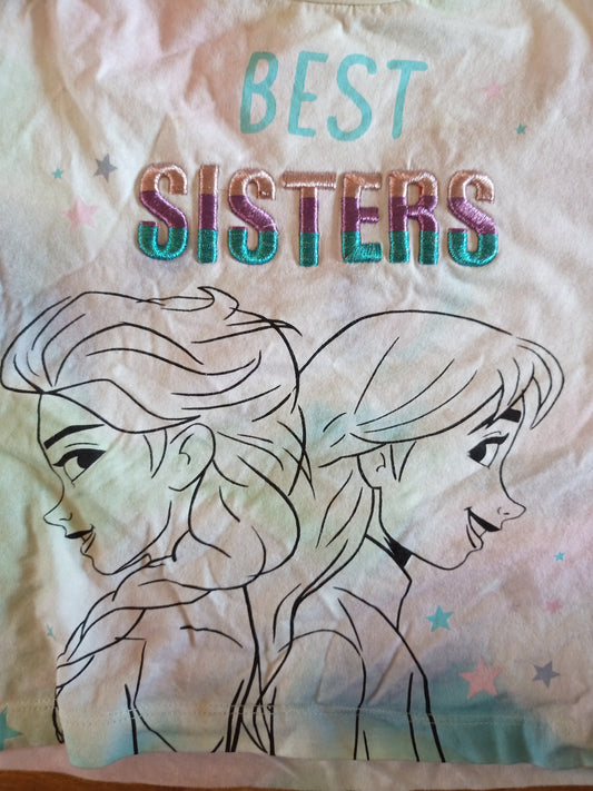 Frozen Disney Best Sisters T-Shirts Age 5-6 and 9-10