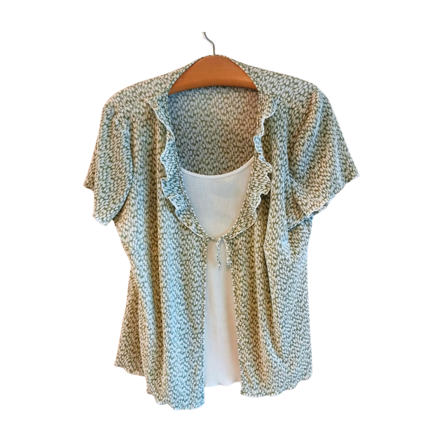 Bon Marche Green and White Blouse Size 22