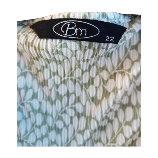 Bon Marche Green and White Blouse Size 22