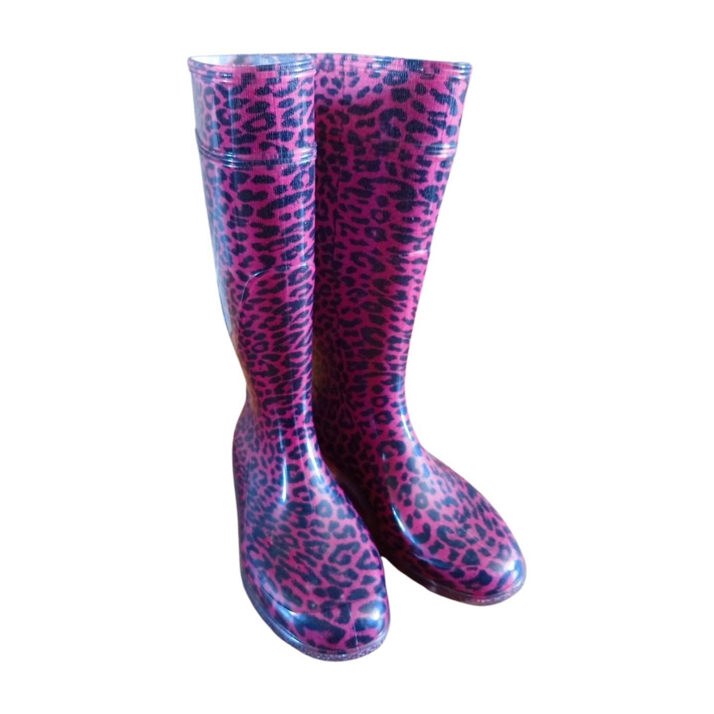 G&G Pink Leopard Print Wellington Boots Size 4