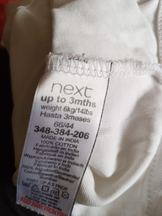 Next Babygrow Vests Age 0-3 Months x2