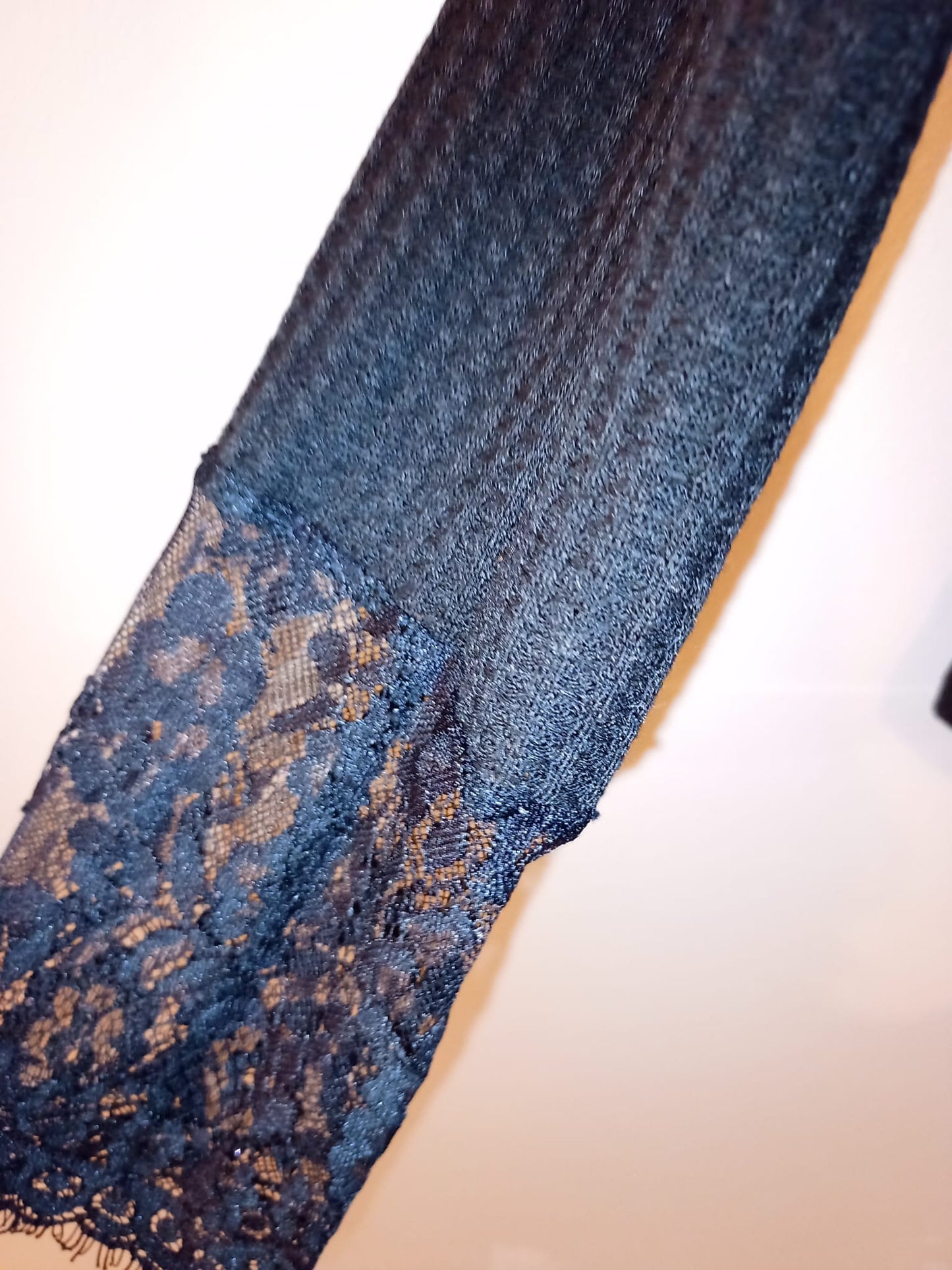 Shein Knit Top with Lace Sleeve Detail Size L