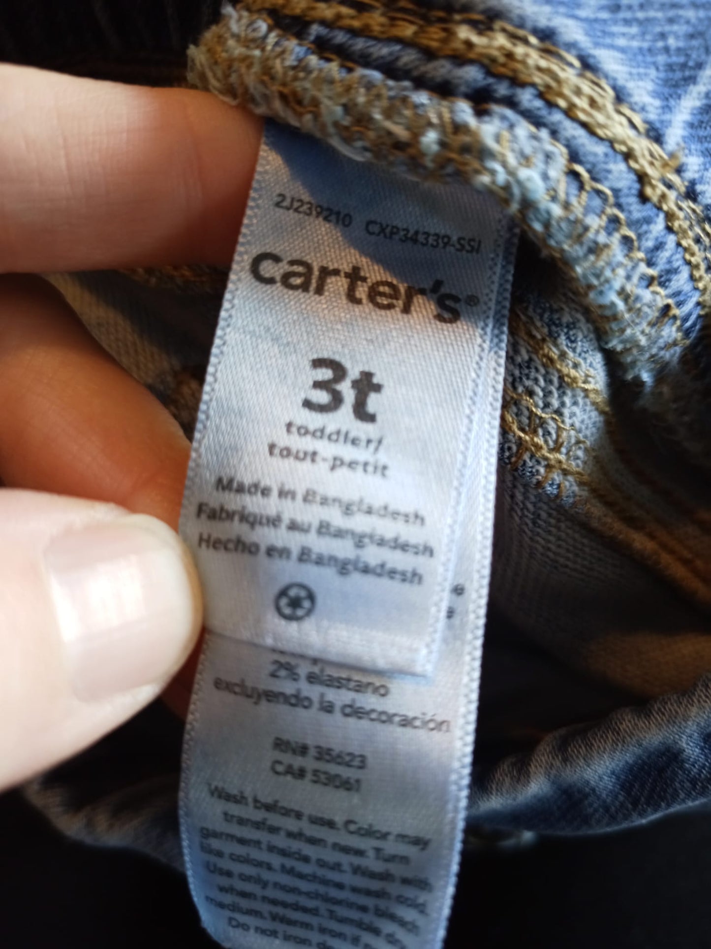 Carters Jeans Elasticated Age 3