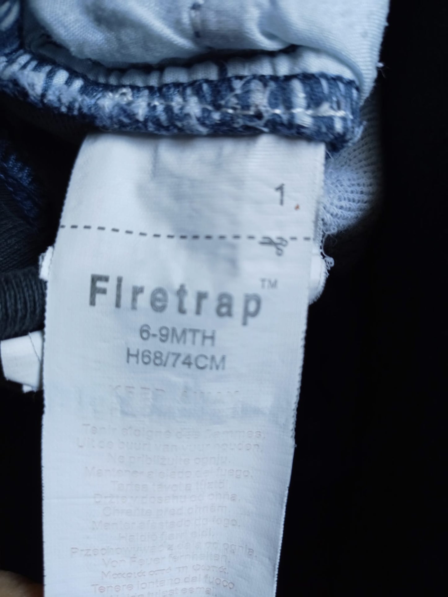 Firetrap Elasticated Jeans Age 6-9 months