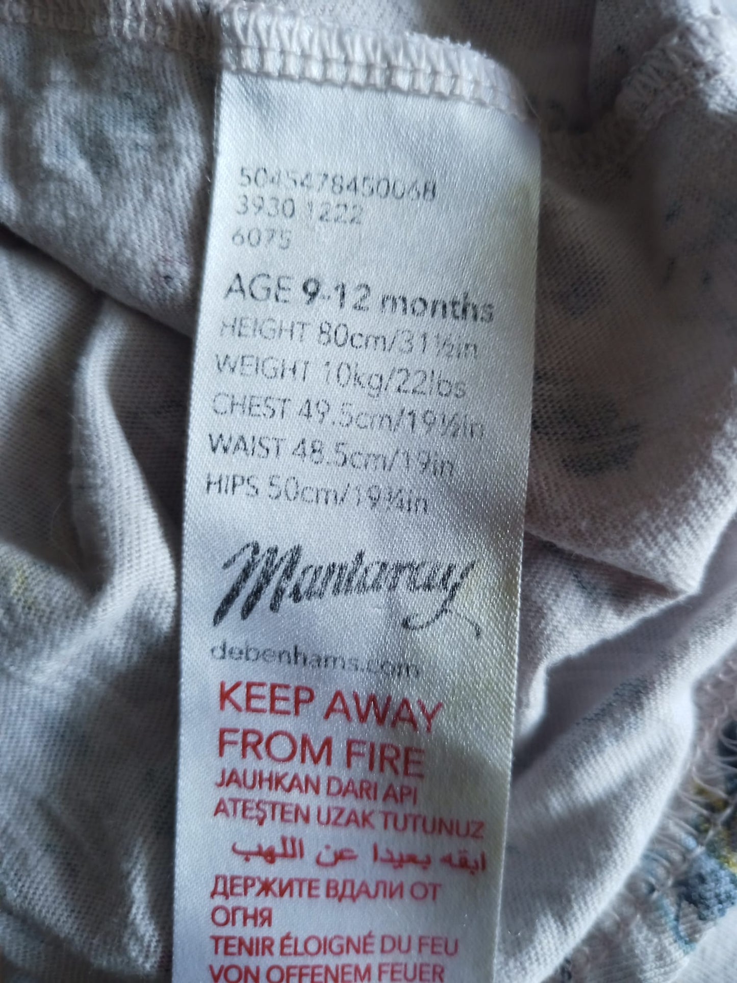 Mantaray Dress Age 9-12 months