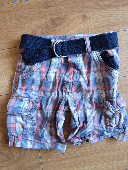 Rebel Jnr Shorts with Belt Age 2-3