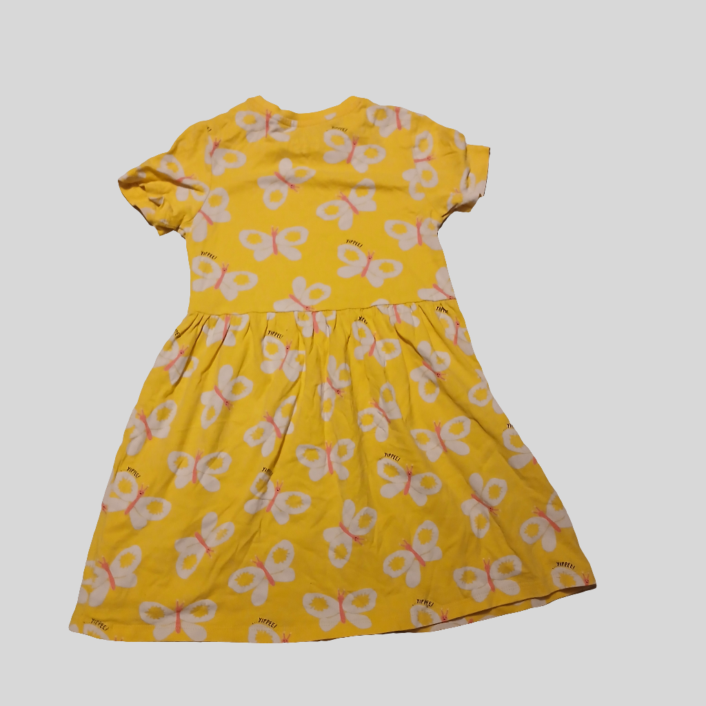 M&S Yellow Butterfly Dress Age 5-6