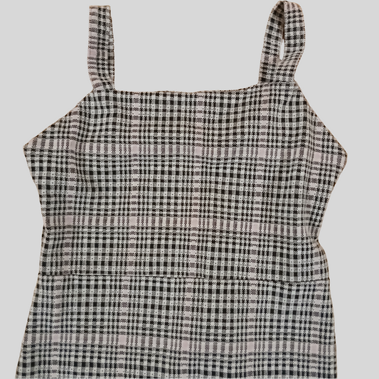 F&F Checked Pinafore Dress Age 7-8