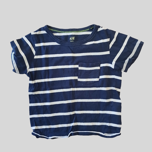 H&M Organic Cotton Striped T-Shirt Age 2-4