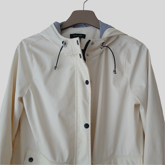 New Look White Rain Coat Size 10