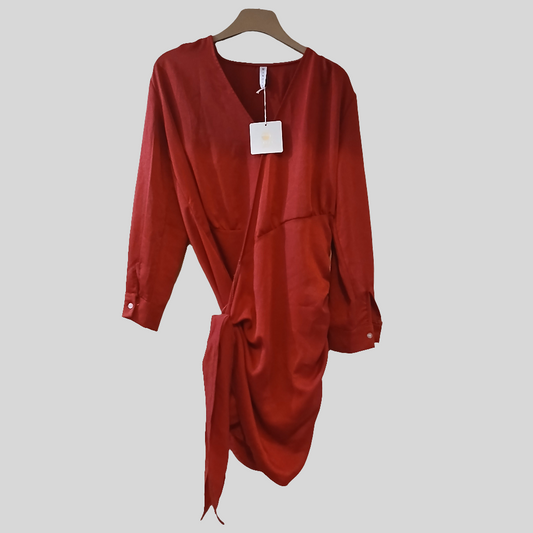 Brand New With Tags Minota Red Wrap Dress Size 8-12