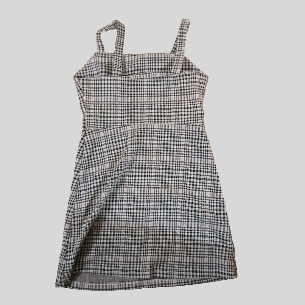 F&F Checked Pinafore Dress Age 7-8