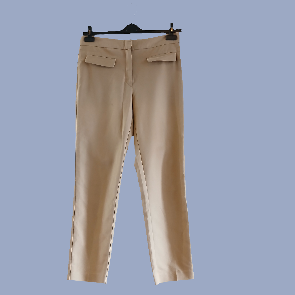 Mango Basics Tan Beige Trousers Size 8