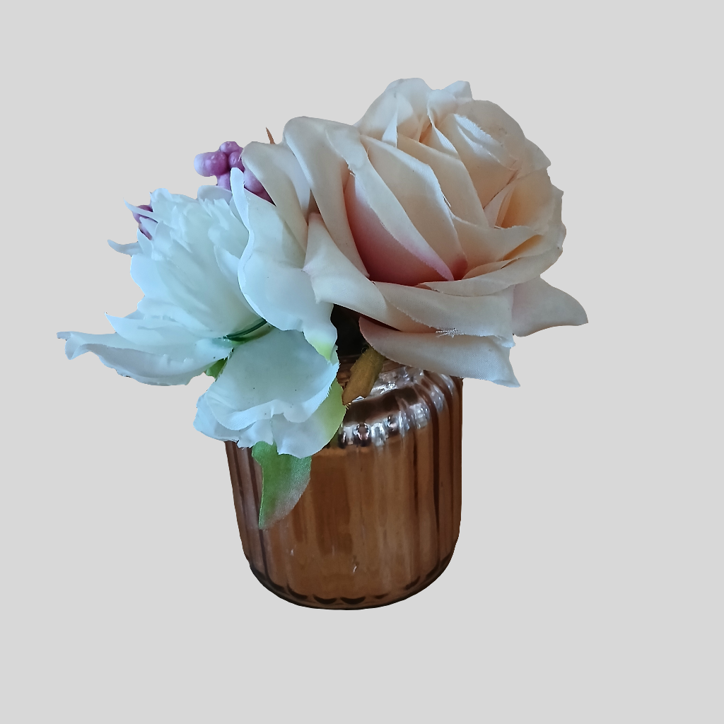 Small Pot Vase With Plastic Flowers