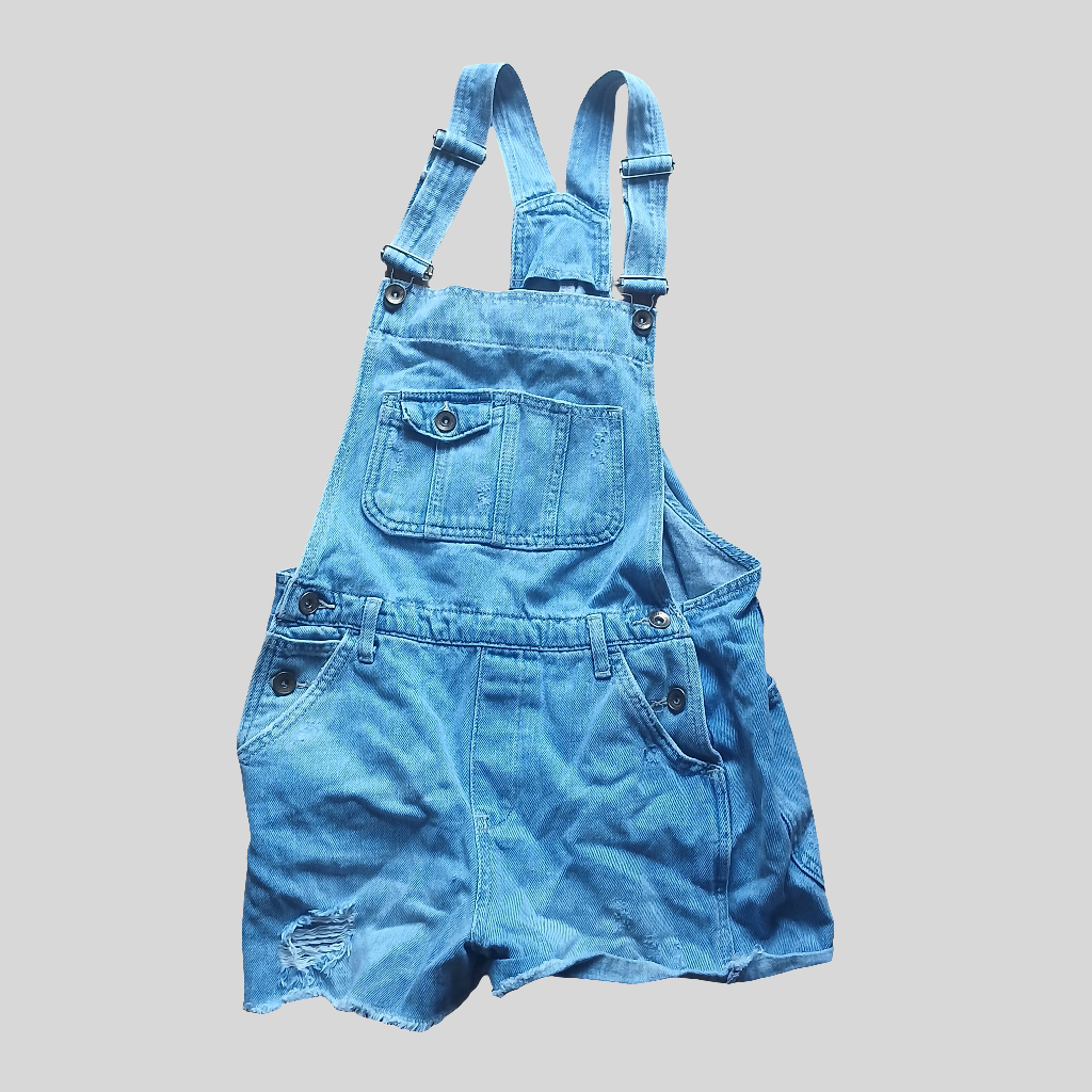 Colin's Blue Denim Dungaree Shorts Overalls Size 8